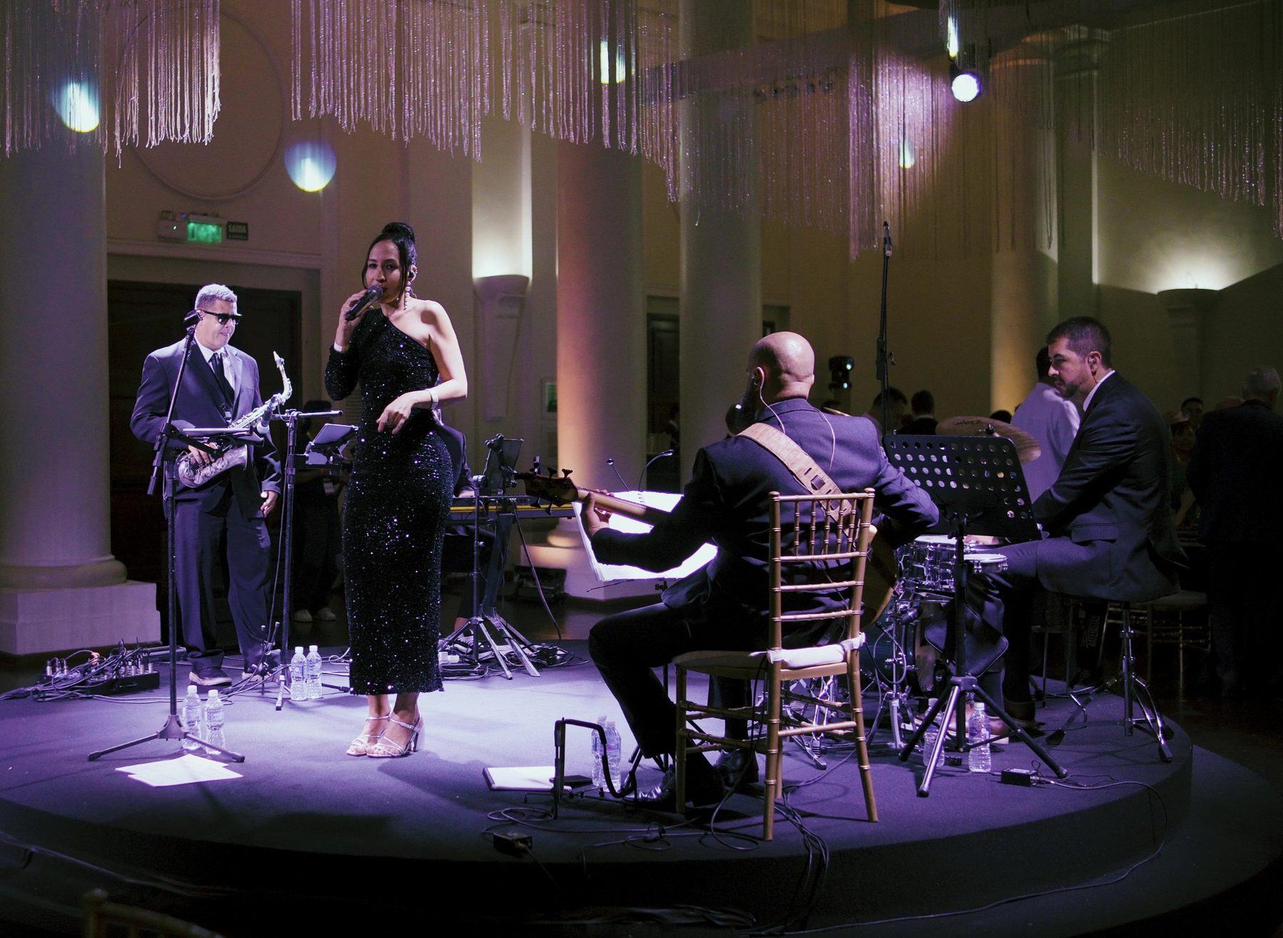 Sunset Jazz quintet with vocals at a corporate show